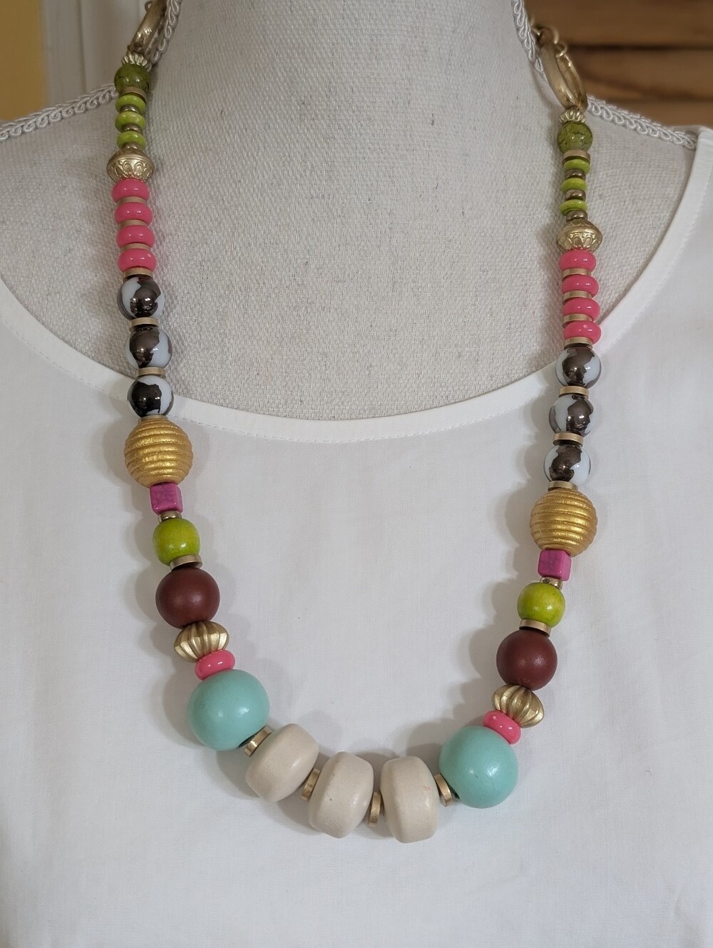 Plunder Colorful "Maggie" Beaded Statement Necklace New In Box!